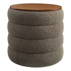Modway Mezzo Round Boucle Fabric Storage Ottoman - 1 of 4