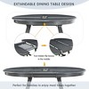 LOVMOR Retro Extendable Dining Table, Round Kitchen Tables, Adjustable length 41" to 56 Desktop, for Small Space, Restaurant, Gray - 4 of 4