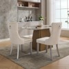 Gulches Milky White Tufted Dining Chairs Set of 2, High-End Velvet Upholstered Chairs with Nailhead Trim, Solid Wood Legs & Adjustable Pegs - 2 of 4