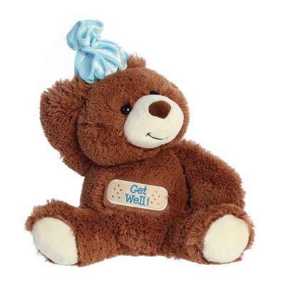 Get Well Soon Bear Plush Pillow, Get Well Soon Bear for Kids, Adults (Dark  Brown, 14 In)