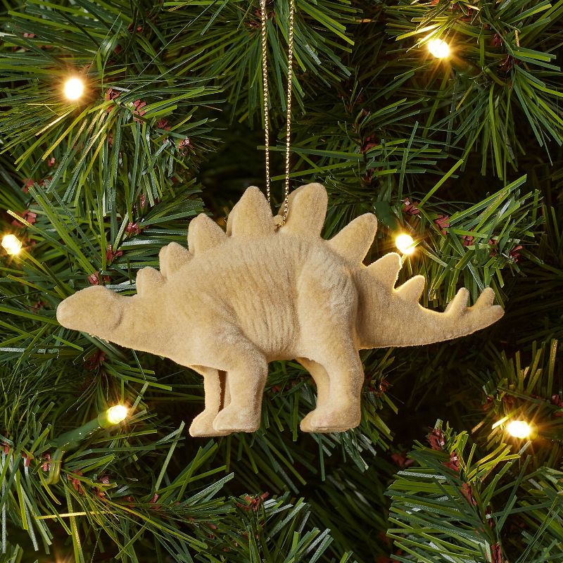 Flocked Stegosaurus Christmas Tree Ornament Tan - Wondershop&#8482;, 2 of 4