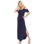 Women's Cold Shoulder Lexi Maxi Dress with Pockets - White Mark
