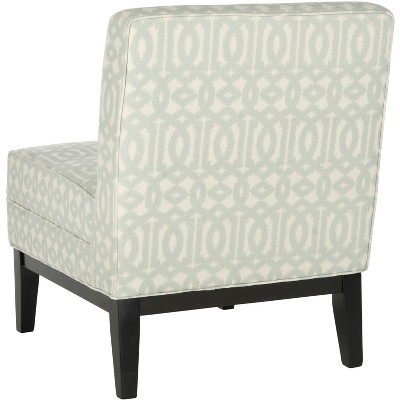 Gray Geometric Patterned Birch Wood Slipper Chair