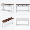 Console Table with 3 Storage Drawers, 3 Tier Farmhouse Wooden Sofa Table, Hallway Tables for Entryway - 2 of 4
