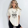 Simply Sage Market Women's Bunny Face With Bowtie Short Sleeve Garment Dyed Tee - 2 of 3