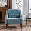 Mid-Century Modern Accent Chair with Nailhead Trim, Comfy Reading Chair Button Tufted Upholstered Armchair with Solid Wood Legs - ModernLuxe - 2 of 4