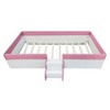 Whisen Twin Size Upholstered Floor Bed & Daybed with Fence and Two-Tier Staircase - 4 of 4