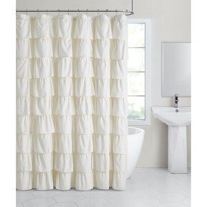 GoodGram Montauk Accents Home Gypsy Ombre Ruffled Fabric Shower Curtain - Standard Length - 1 of 3