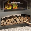 Bestier Fire Pits for Outside Wood Burning, Outdoor Chiminea Fireplace with Log Storage Rack, Mesh Screen, Pocker for Patio Party Camping, 37" - 3 of 4