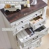 Farmhouse 7 Drawers Dresser for Bedroom,  57″ Tall Dressers w/Roman Column, White - 2 of 4