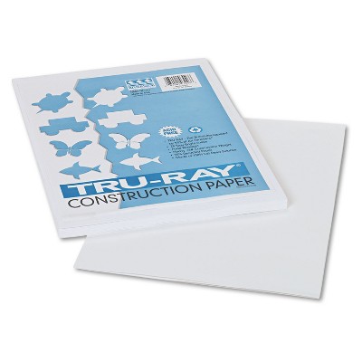 Tru-Ray 12 x 18 Construction Paper, White, 50 Sheets (P103058)