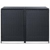 vidaXL Double Wheelie Bin Shed with Lid and Lockable Doors, Poly Rattan 31.5"x58.3"x43.7" Black - 4 of 4