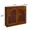 Modern Arched Storage Cabinet, Narrow Sideboard Accent Cabinet with 2 Outlet Holes for Entryway, Coffee Area, Living Room, Hallway, Office-Tanpinhause - 4 of 4