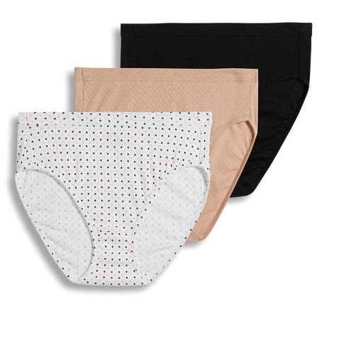 New Jockey Women's size 9 Underwear Elance Cotton Bikini 3 Pack Blues Dots  