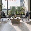 Kitchen Modern Faux Leather Dining Chairs Set of 2 - Stylish Linear Design, Sturdy Metal Legs, Upholstered Seat - 3 of 4