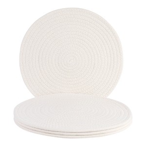 REGALWOVEN Farmhouse Kitchen Decor Indoor Outdoor Cotton Rope Dining Table Placemats 4 Pcs - 1 of 4