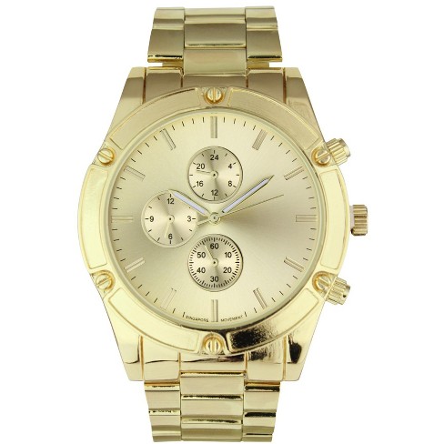 Big gold hot sale watch mens