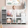 Kids Bookshelf with Reading Nook, Bookcase with Detachable Cushion £¬Storage Organizer with Book Rack for Bedroom, Playroom, White - 2 of 4