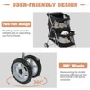 phiestina Pet Stroller for 2 Dogs and Cats, Double 4 Wheel Cat Pet Carriers Bag Jogger, Waterproof Folding Crate with Soft Pad, Black - 4 of 4