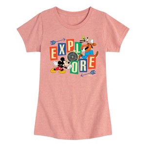 Girls' - Disney - Mickey & Pluto Fitted Short Sleeve Graphic T-Shirt - 1 of 4