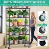 5 Tier Storage Shelves with Wheels Adjustable Wire Shelving Unit Metal Kitchen Garage Pantry Closet Laundry Organizer Rack - 4 of 4