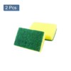 Unique Bargains Kitchen Cleaning Soft Non-Scratch Scouring Sponge Pads Green Yellow 2 Pcs - 3 of 4