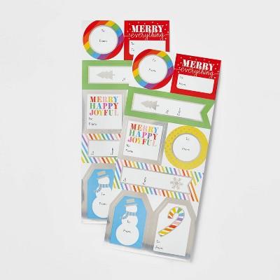 16ct Rainbow Metallic Sticker Gift Tags - Wondershop™