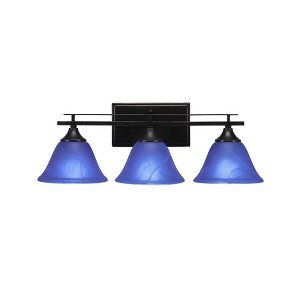 Toltec Lighting Uptowne 3 - Light Vanity in  Dark Granite with 7" Blue Italian Shade - 1 of 1
