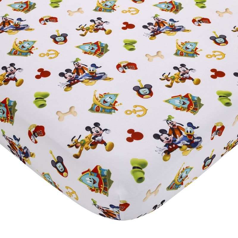 Disney Mickey Mouse Funhouse Crew Blue, Red and Yellow, Funny, Donald Duck, Goofy and Pluto 4 Piece Toddler Bed Set, 3 of 7