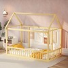 ROOMTEC Floor Wooden Bed with House Roof Frame - 2 of 4