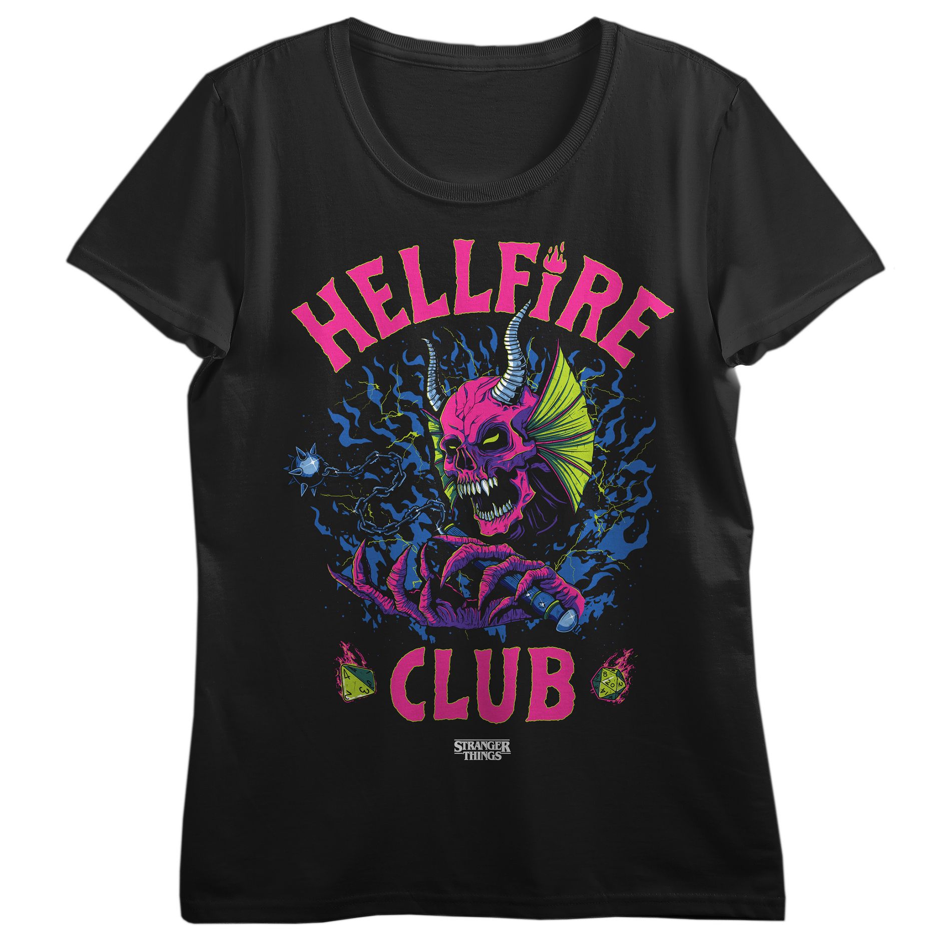Stranger Things Hellfire Club Tee – Black Short Sleeve T-Shirt
