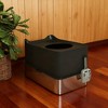 Kumasinova Cat Litter Box with Scoop & Pad,Odor-Resistant Stainless Steel Cat Litter Box for Big Cats,Non-Slip Design,23.6" x 15.7" x 11.8" - 2 of 4