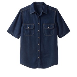 Boulder Creek by KingSize Men's Big & Tall Short Sleeve Denim And Twill Shirt - 1 of 4