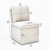 Set of 2 Linen Upholstered Armless Dining Chairs with Casters and Storage for Dining Room or Home Office-The Pop Home - 4 of 4