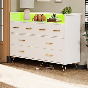 CuisinSmart 8-Drawer Dresser, Wide Bedroom Dresser Chest with Open Space, Modern Chest of Wide Drawers for Living Room, Entryway, Hallway - 1 of 4