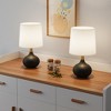 Maxax 14'' Ceramic And Wood Modern Table Lamp Set For Bedroom - 4 of 4