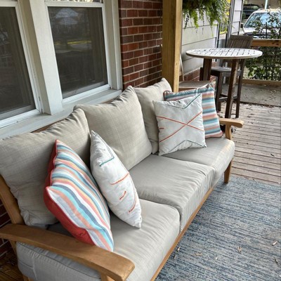 Siesta Aged Teak Outdoor Wicker and Cushion Sofa