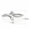 Slickblue Polished Stainless Steel Engagement Ring - Clear CZ Pave Stones, Timeless & Minimalist Design, Size 5-10 - 2 of 4