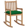 vidaXL Rocking Chair Outdoor Patio Rocking Chair with Cushion Solid Wood Teak - Green - 2 of 4