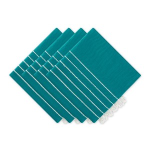 Design Imports Teal Stripe Tassel Napkin Set/4 - 1 of 4