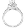 Pompeii3 3/4ct Cushion Halo Diamond Engagement Ring Split Shank 14k White Gold - 3 of 4