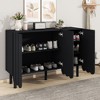 Minimalist Shoe Storage Cabinets With Adjustable Shelves,Storage Cabinet With Wave Doors,Sideboard Buffet Cabinet -Maison Boucle - 2 of 4