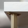 Okak Round/Rectangle Coffee Table with X-shaped Metal Base and Faux Marble Top Mid-Century Modern for Living Room - 3 of 4