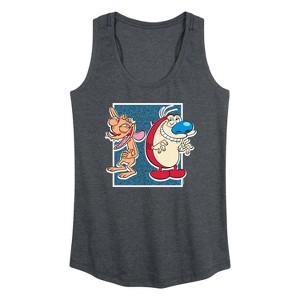 Women's - Ren & Stimpy - Friendly Laughter Graphic Racerback Tank - 1 of 4