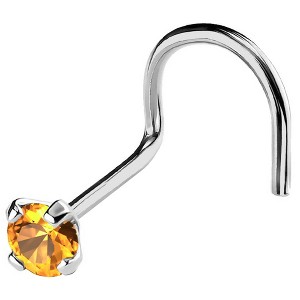 Jewelry Avalanche 22G 14K Gold Nose Screw Nose Stud with Citrine Gemstone - 1 of 2