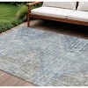 Denim Blue And Beige Geometric Washable Indoor Outdoor Area Rug - 2 of 4