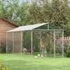 PawHut Dog Kennel, Outdoor Dog Run with Waterproof, UV Resistant Roof for Large-Sized Dogs, Silver - 2 of 4