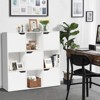 Tangkula 9 Cube Bookcase Toys Storage Bookshelf Freestanding Wood Cubby Display Cabinet Organization - 2 of 4