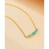 Molenia 14K Gold Plated Blue Zirconia Necklace for Women, 925 Sterling Silver Dainty Curved Bar Pendant Hypoallergenic Jewelry Birthday Gifts - 3 of 4