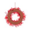 Transpac Foam 19.69 in. Red Christmas Peppermint Ribbon Wreath - 3 of 4